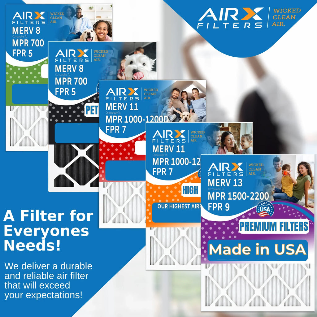 18x24x1 Air Filter MERV 13 Comparable to MPR 1500 - 2200 & FPR 9 Electrostatic Pleated Air Conditioner Filter 6 Pack HVAC AC Premium USA Made 18x24x1 Furnace Filters by AIRX FILTERS WICKED CLEAN AIR.