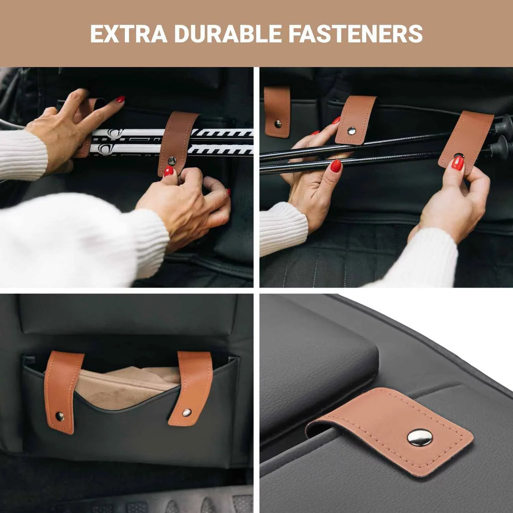 Hanging Car SUV Trunk Organizer Onyx Brown Eco Leather Owleys Storage Accessories With Pockets Waterproof