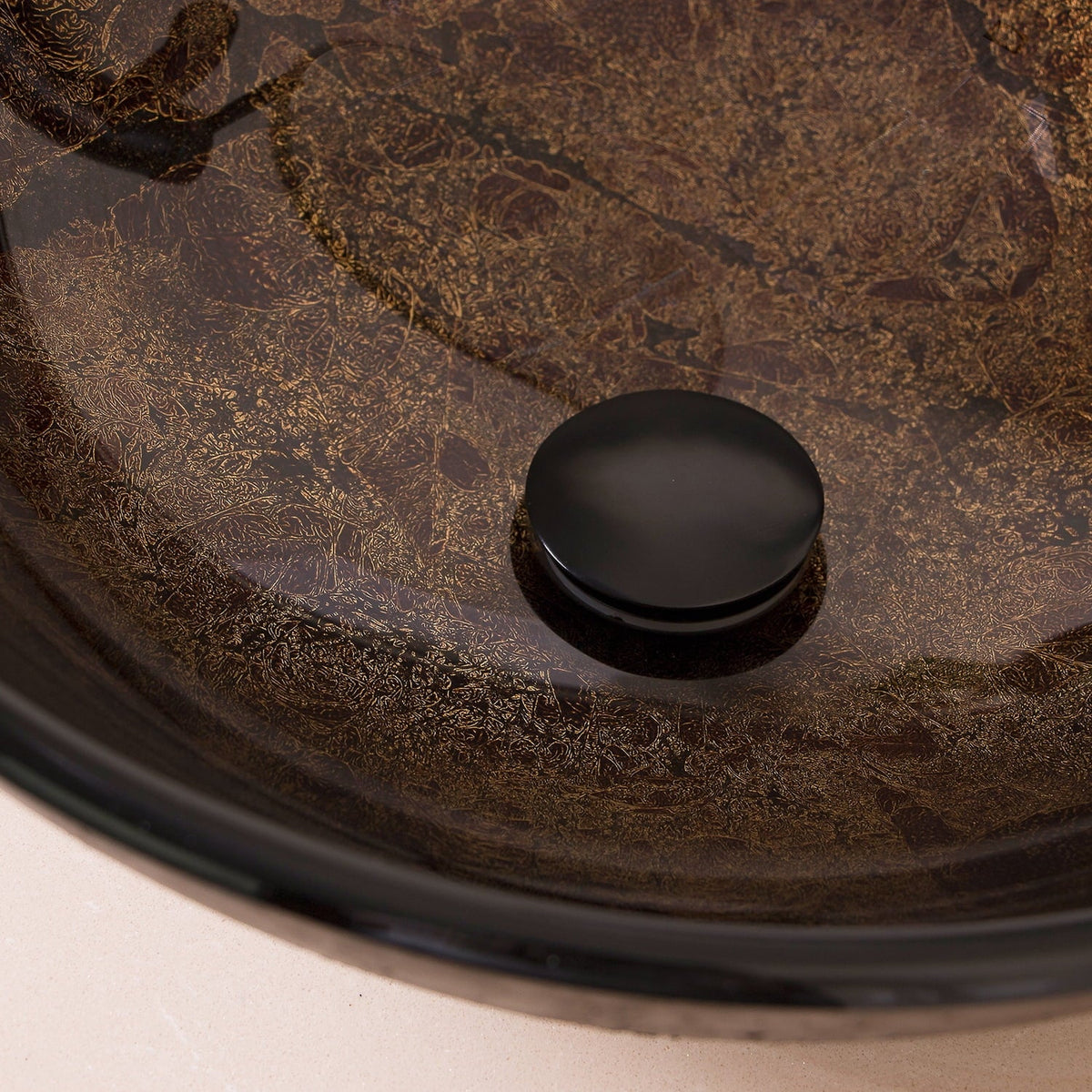 Wonline Artistic ORB Tempered Glass Vessel Sink Set, Wash Sink Come with Pop Up Drain Combo