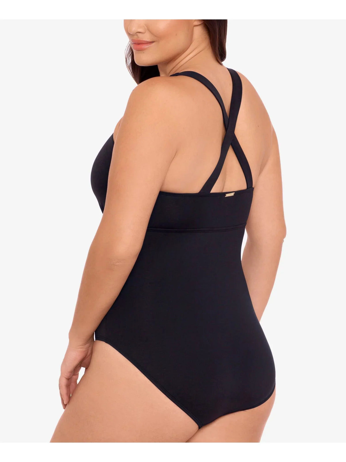 LAUREN RALPH LAUREN Women's Dark Tummy Control Non-Removable Cups Cutout Scoop Neck One Piece Swimsuit 22W