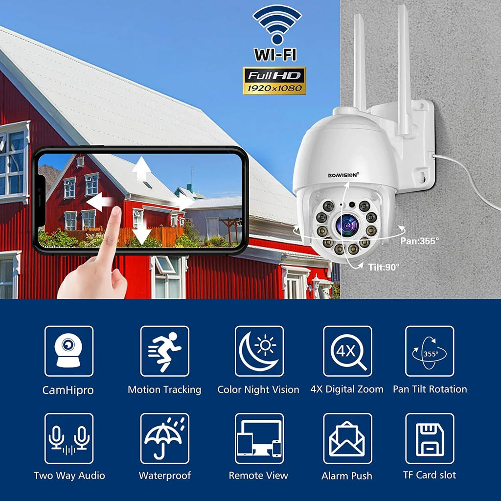 Motion tracking WiFi PTZ Speed Dome CCTV Camera 1080P Full HD Security IP IR Camera
