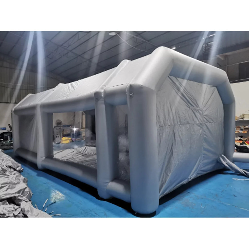 Miumaeov Inflatable Spray Paint Tent Built-in Blower Mobile Portable Giant Paint Spray Booth with Air Filter System and Transparent Polyvinyl Windows Inflatable Spray Paint Booth 26x13x10ft