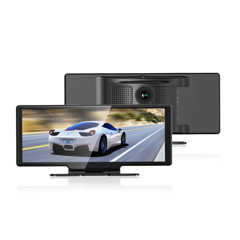 4K Front & Rear DVR Dash Camera with 10.26 Centimeter Touchscreen - Android Auto Compatible, Built-in WiFi, G-Sensing, Loop Recording, Hands-Free Calling