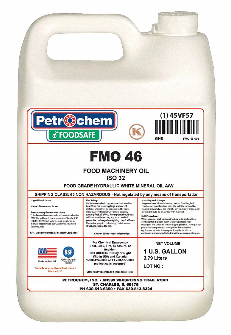Petrochem Hydraulic Oil,1 gal.,Pail,ISO 46 FMO 46-001