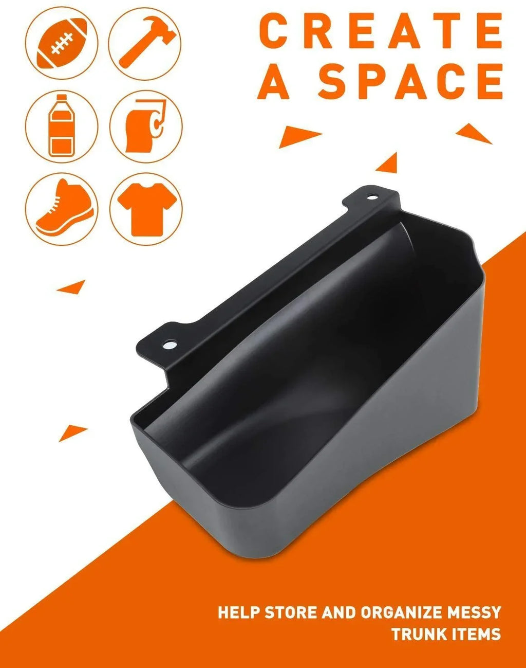 Teledu Wheel Well Storage Box Bin Rear Trunk Organizer Tray