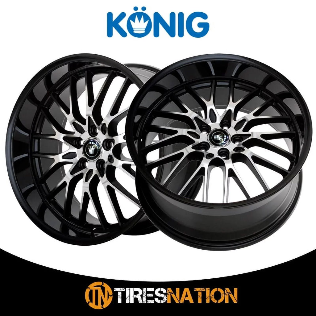 Konig 16MB Lace 17x8 5x112 +45et Gloss Dark With Machined Face Wheel