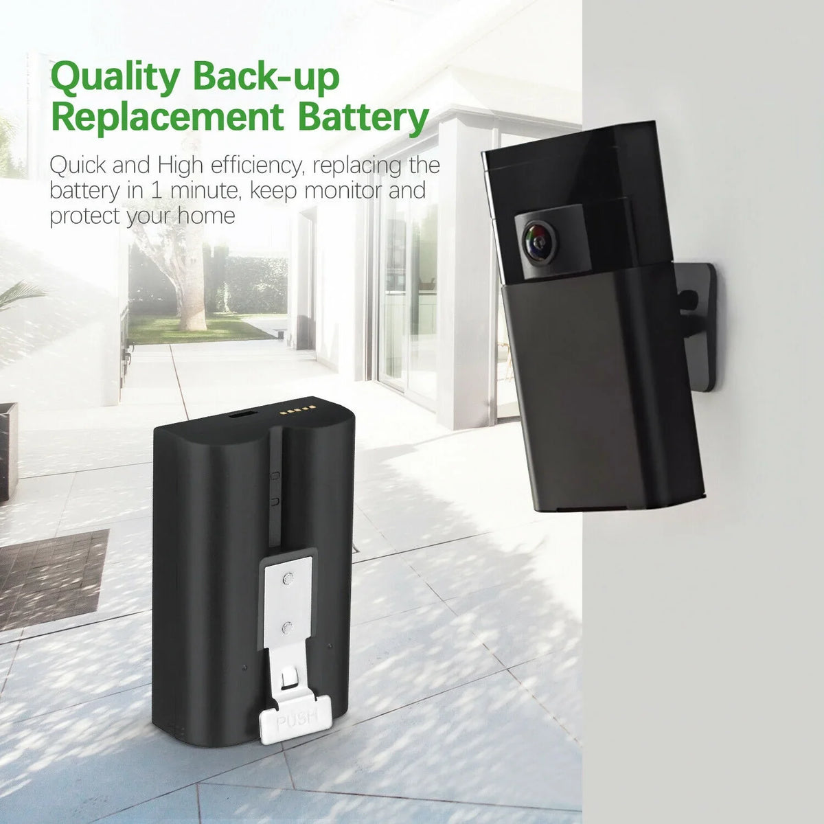 EBL 5-Pack Rechargeable Doorbell Replacement Battery Compatible with Ring Video Doorbell 2/3/3 Plus/4, Spotlight Cam, Stick Up Cam, for Ring Doorbell Camera, Backup Batteries 6040mAh 3.65V