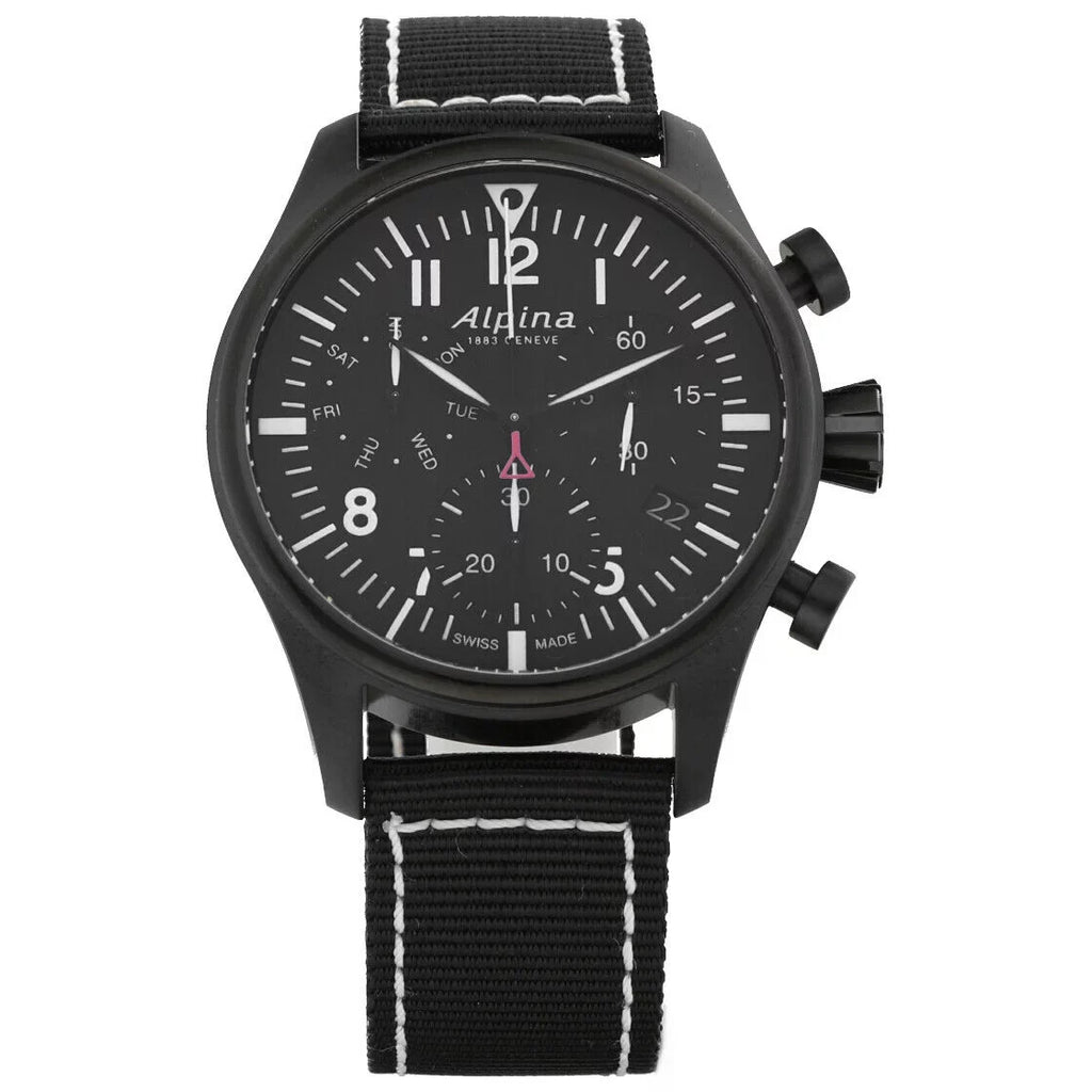 Alpina Startimer Pilot Chronograph AL-371BB4FBS6 Midnight PVD Quartz Men's Watch