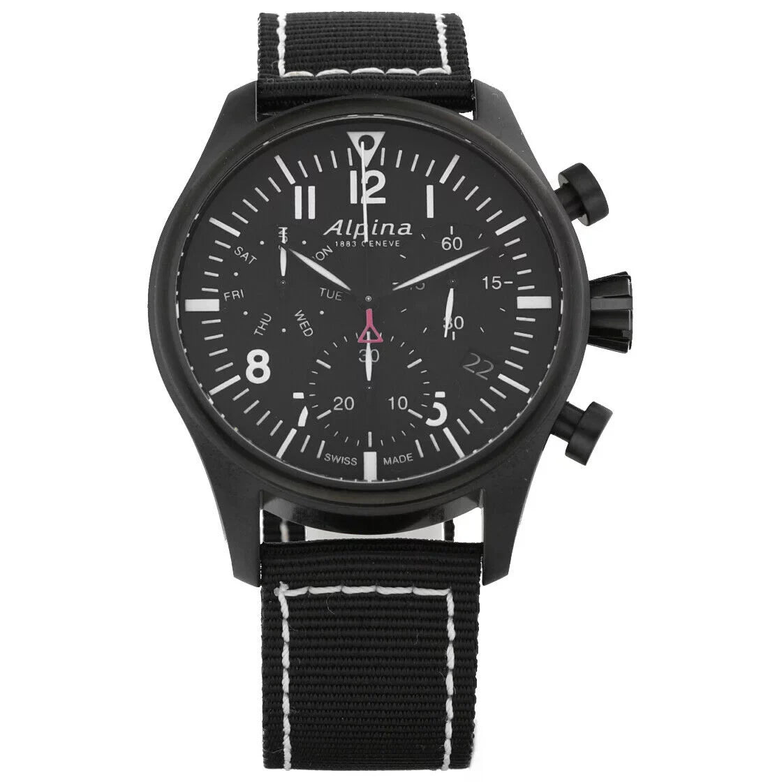 Alpina Startimer Pilot Chronograph AL-371BB4FBS6 Midnight PVD Quartz Men's Watch