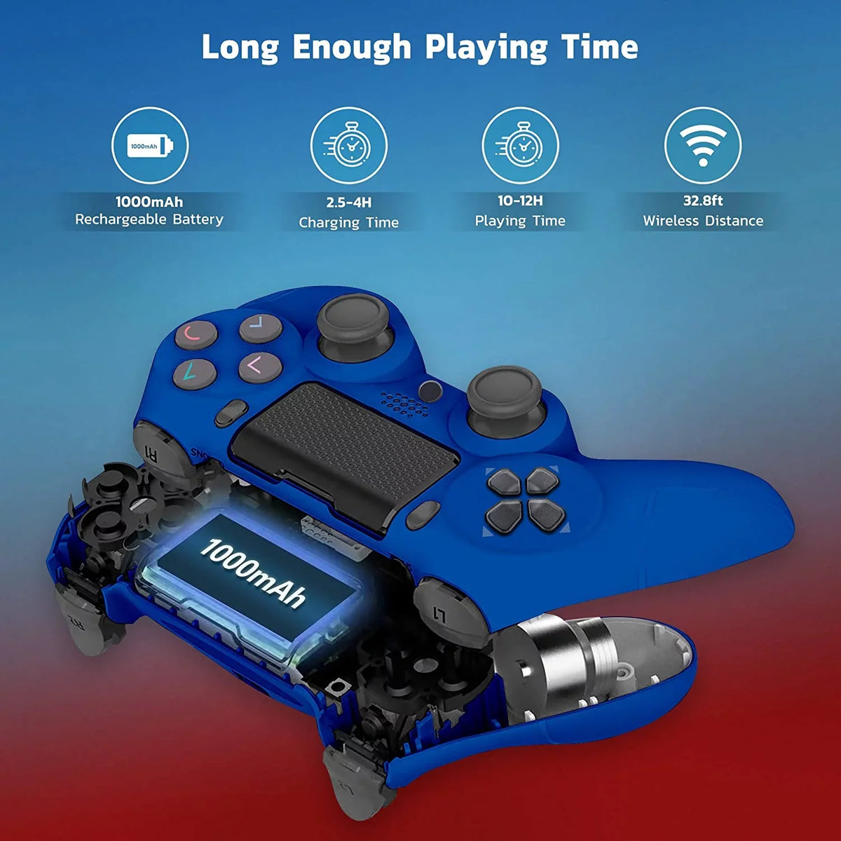 PRO Wireless GamePad Compatible with Samsung Galaxy S20 Controller Plus 1,000 Battery/Built-In Speaker/Gyro/Remote BlueTooth Slim (Blue)