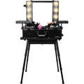 SHANY Studio ToGo Wheeled Trolley Makeup Case & Organizer with Light - Charcoal