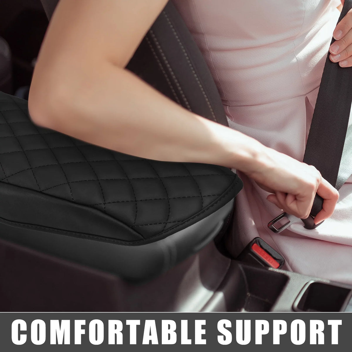 Unique Bargains Car Center Console Pad Waterproof Armrest Seat Box Cover Protector for Ford Bronco Sport 2020-2023 Onyx