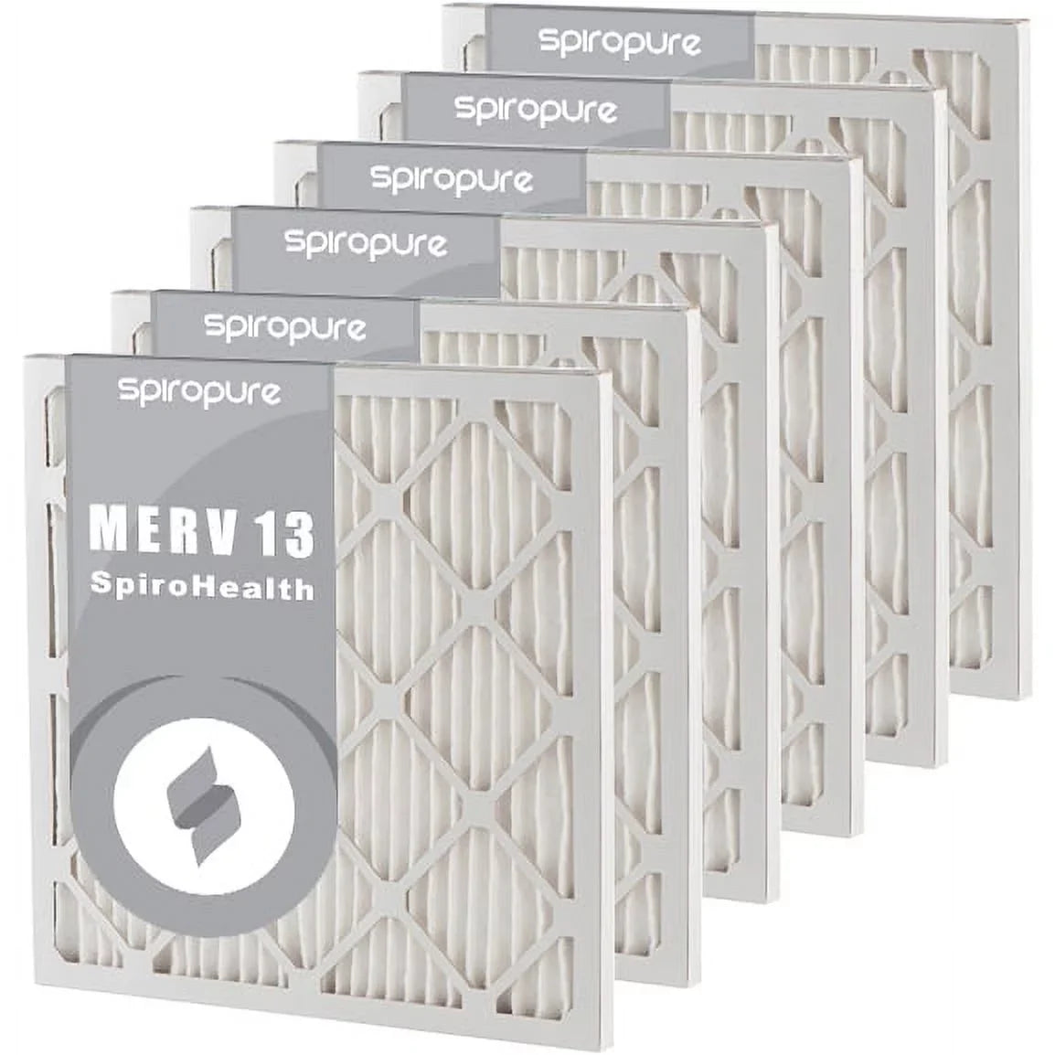 SpiroPure 11x20x1 MERV 13 Pleated Filter Air Filters - Made in USA (6 Pack)