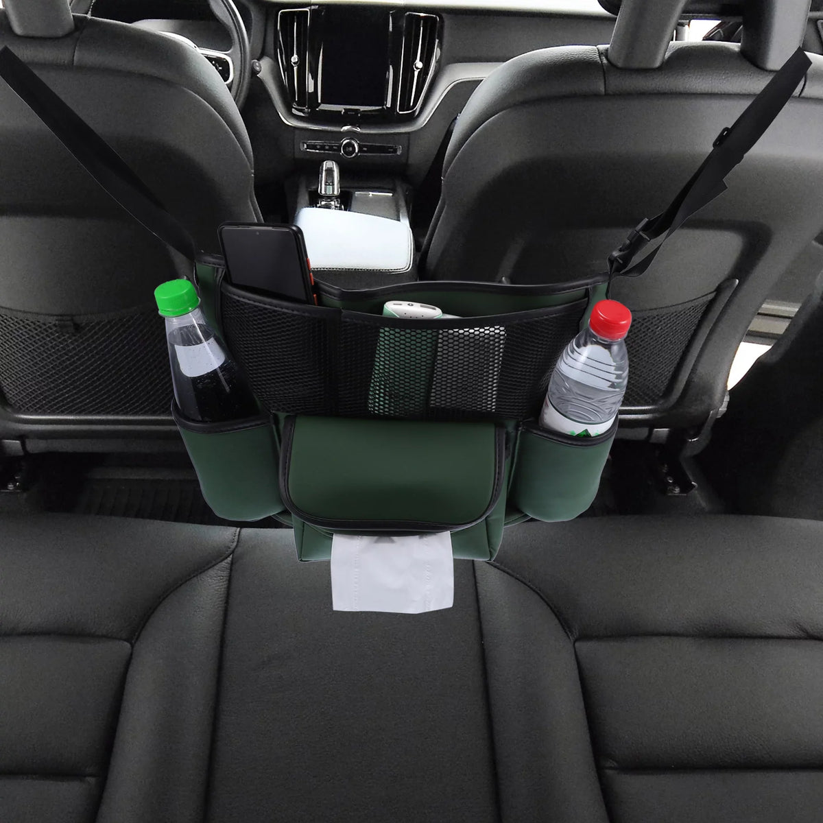 Unique Bargains Car Large Capacity Seat Organizer Backseat Multi Pockets Purse Storage for Car 36x26x18cm Army Green