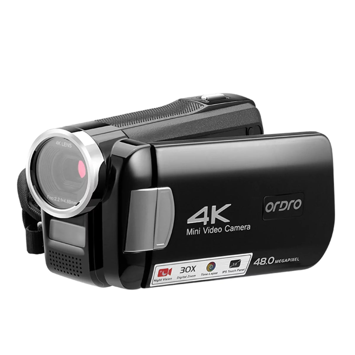 AC2 4K Digital Video Camcorder DV Recorder 48MP 30X Digital Zoom IR Night Vision 3.0 Inch IPS Touchscreen with Battery Remote Control Carry Bag
