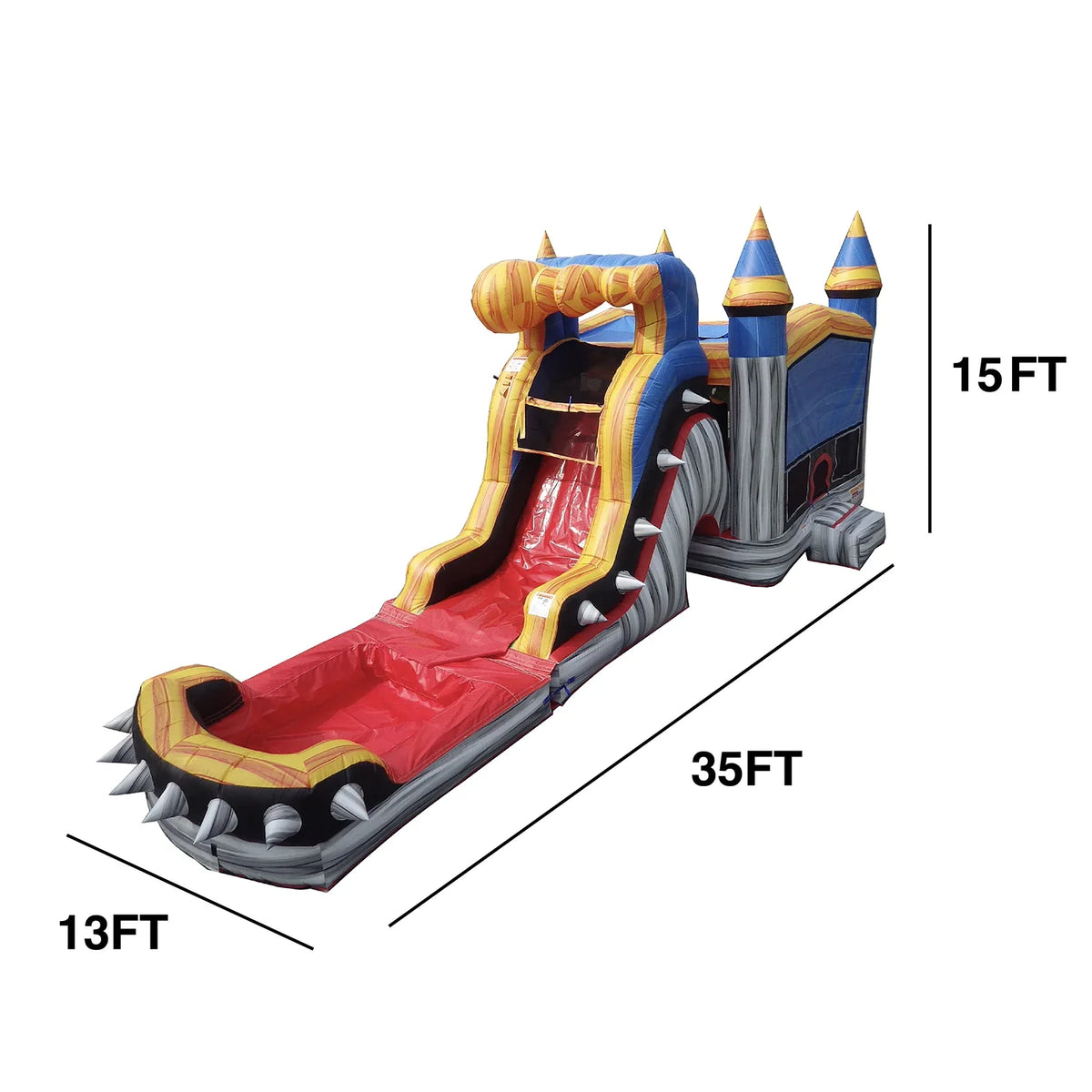 JumpOrange Titan Rocker Outdoor Commercial Grade Inflatable Bounce House Water Slide with Splash Pool for Kids and Adults with Blower