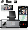 VVCAR R39 3 Channel 5K Dash Cam WiFi GPS with 64GB Card 3.99" IPS Front Inside Rear Car Dashboard Camera Recorder Parking Mode