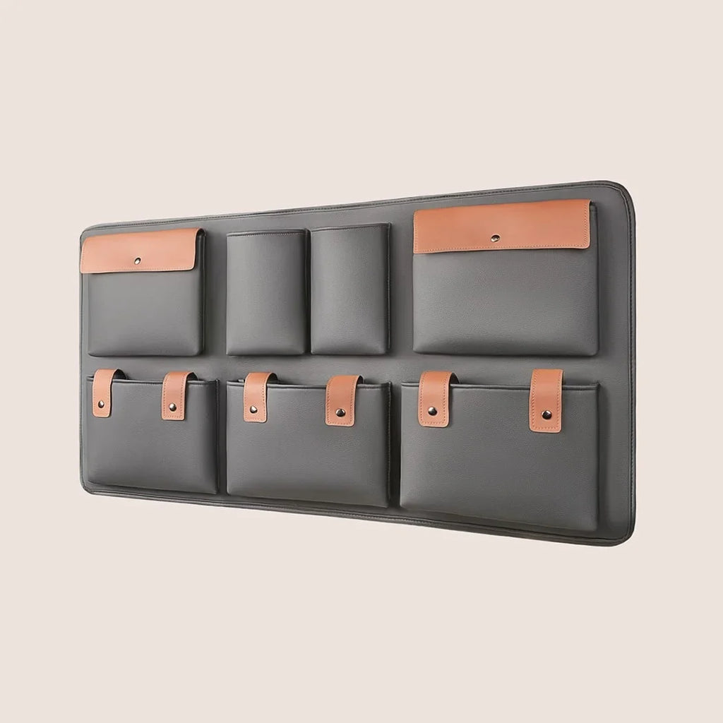 Hanging Car SUV Trunk Organizer Onyx Brown Eco Leather Owleys Storage Accessories With Pockets Waterproof