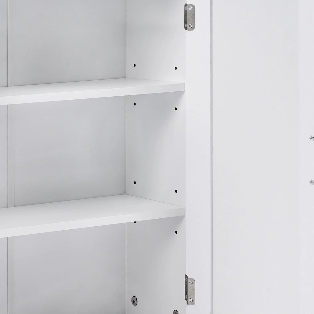 VECELO Bathroom Wall Cabinet, Wooden Hanging Storage Cabinet with 2 Door and Adjustable Shelves, Multipurpose Storage Cabinet for Bathroom Kitchen Living Room, White