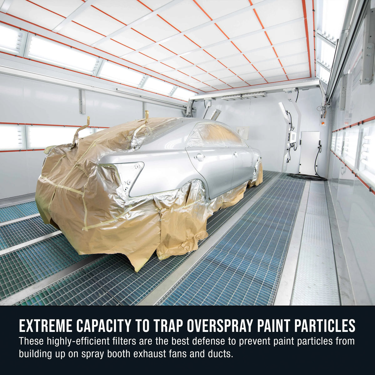 Master Elite Premium Paint Spray Booth Exhaust Filter Roll, 25" x 100' - 18 Gram Heavy-Duty Fiberglass Paint Arrestor - Captures Traps Overspray Paint Particles in Auto Autobody Refinish Booths