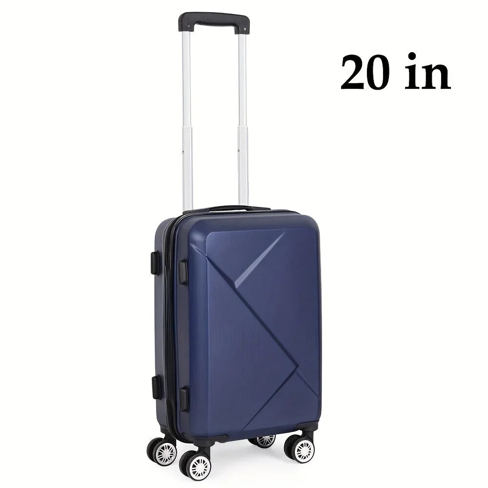 20 Inch Hardside Carry-On Luggage For Travel Business, Inch Suitcase With Four Spinner Wheels And Scratch-Resistant Surface, Lock - Blue