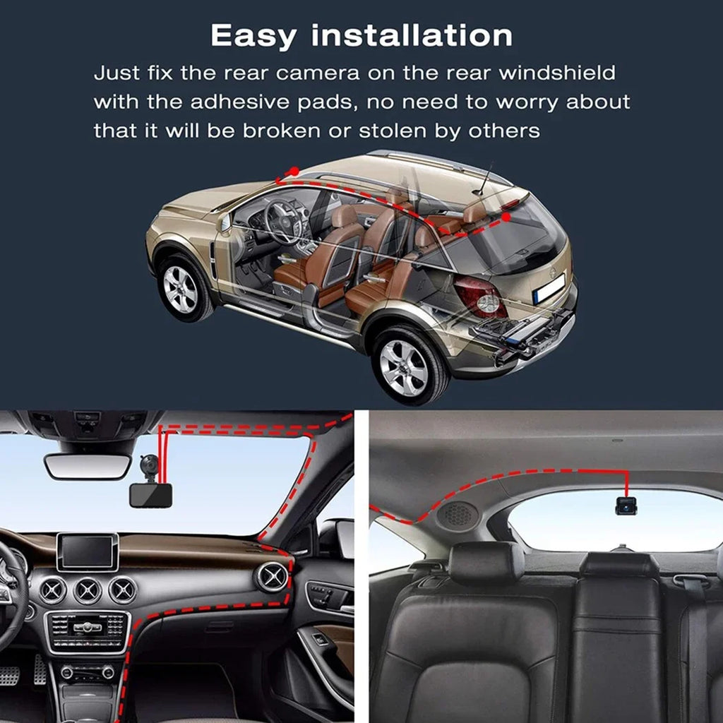 Toguard 4K Dash Cam Front and Rear Dual Dash Camera Centimeter LCD WDR Car Camera with Parking Monitor, Loop Recording, G-Sensor Function, Motion Detection, Built-in Battery
