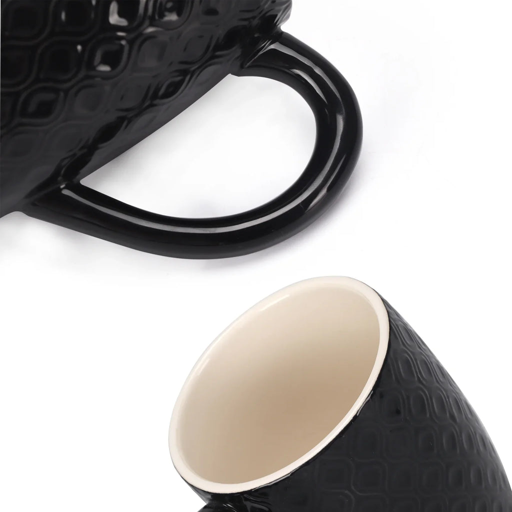 6 Pack Coffee Mug Set, Coffee Cup for Water, Coffee, Onyx Milk, Ceramic, 11.95 Floz