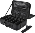 Extra Large Travel Makeup Bag Cosmetic Case Organizer Beauty Train Case with Shoulder Strap and Dividers Compartment, Dark