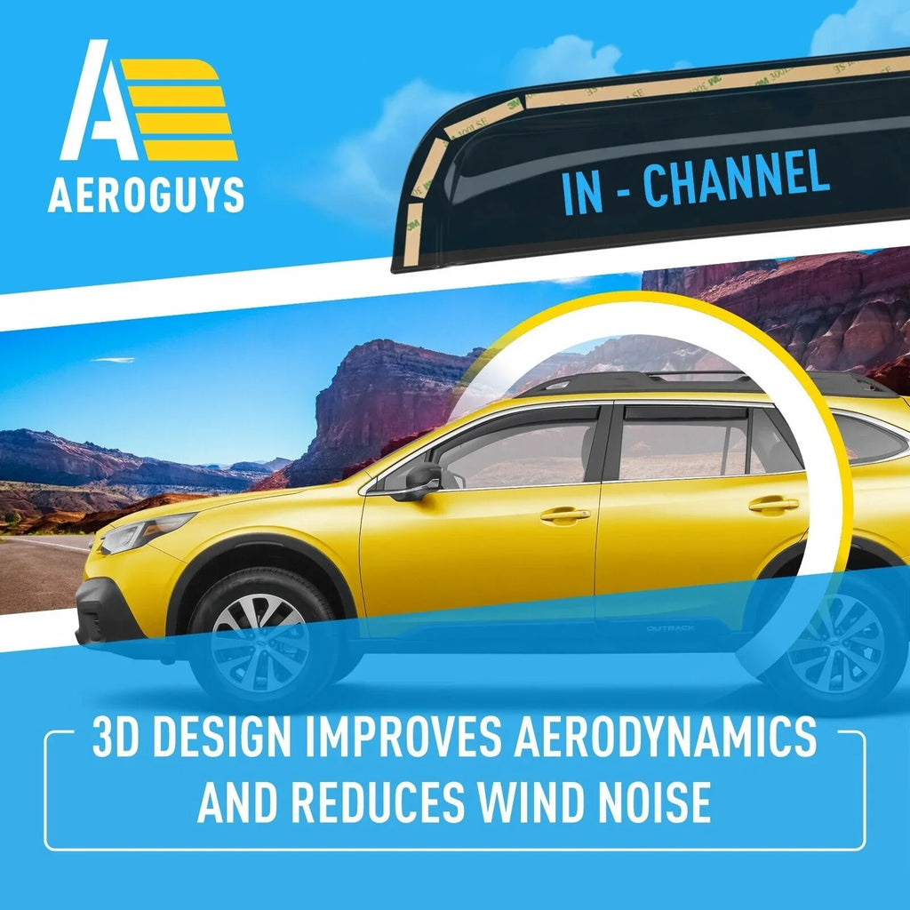 AEROGUYS In-Channel Window Deflectors Extra Durable Window Visors Rain Guards Fit for Subaru Outback 2020-2024, Sun Visors, Wind Deflectors, Vent Visors, Car Accessories - 4pcs. AG0268