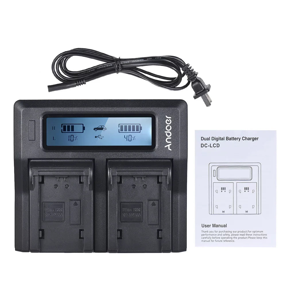 Tomshoo NP-FZ100 Dual Channel LCD Battery Replacement for Sony A7III A9 A7RIII A7SIII