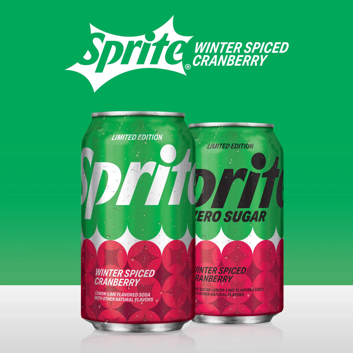 Sprite Winter Spiced Cranberry Soda Pop, 12 fl oz, 12 Pack Cans