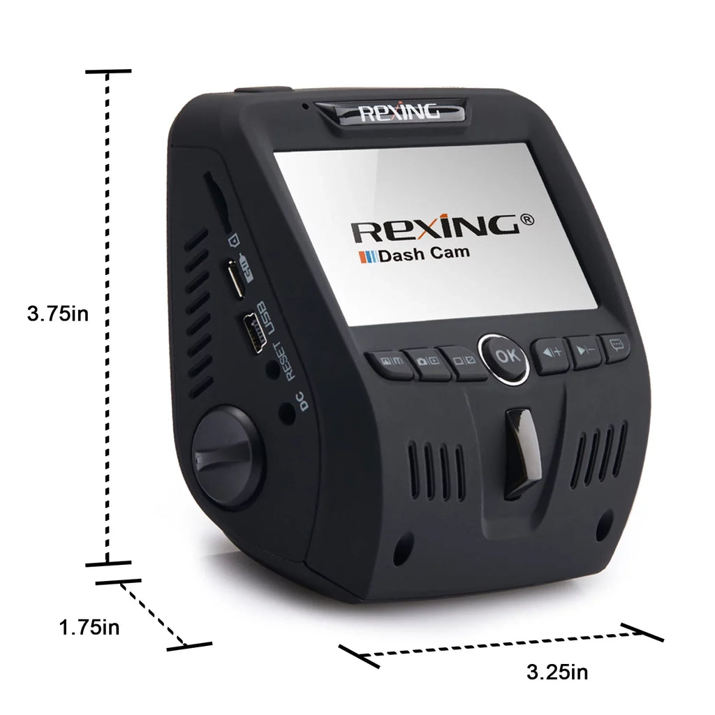 Rexing V1LG FHD 1080p Dual Channel Car Dash Cam