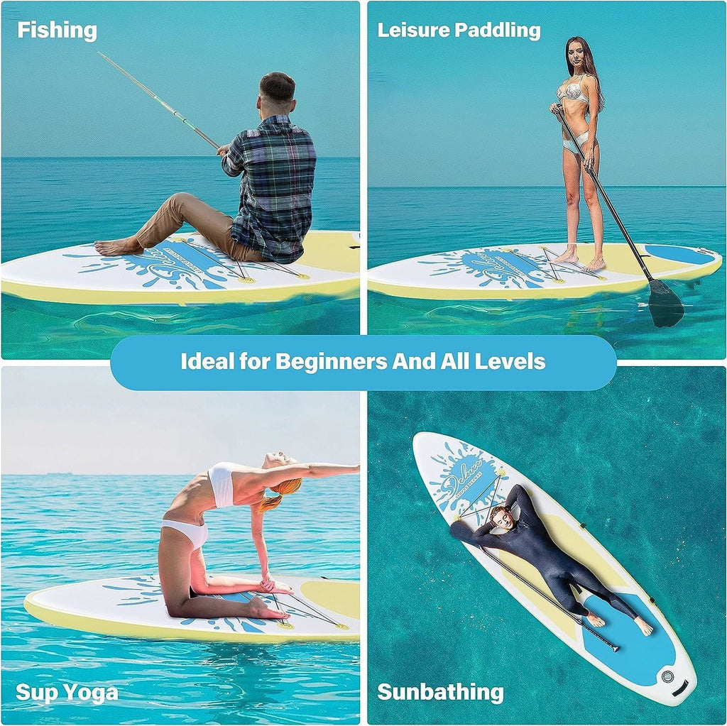 Deluxe Pink Inflatable Stand Up Paddle Board - 1 paddle board kit - 27.55 - Discover ultimate balance and stability on the water!