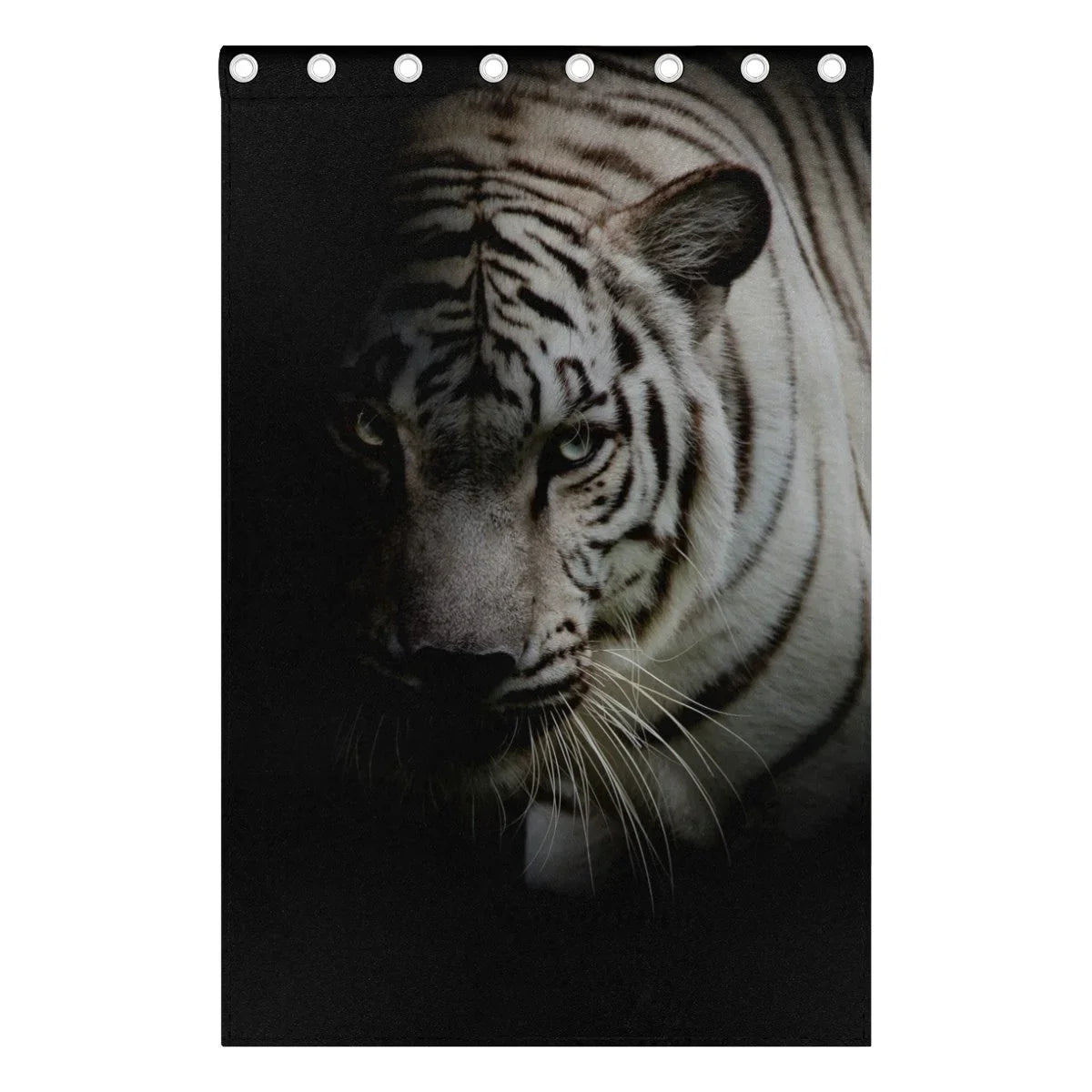 POPCreation White Tiger Isolated On Onyx Background Window Curtain Midnight Curtains Darkening Thermal Blind Curtain for Bedroom Living Room,2 Panel (52Wx84L Unit