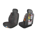 Genuine Dickies 2 Piece Universal Front Car Seat Covers with Storage - Midnight and Red, 43156WDI