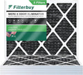 Filterbuy 24x30x1 MERV 8 Odor Eliminator Pleated HVAC AC Furnace Air Filters with Activated Carbon (5-Pack)