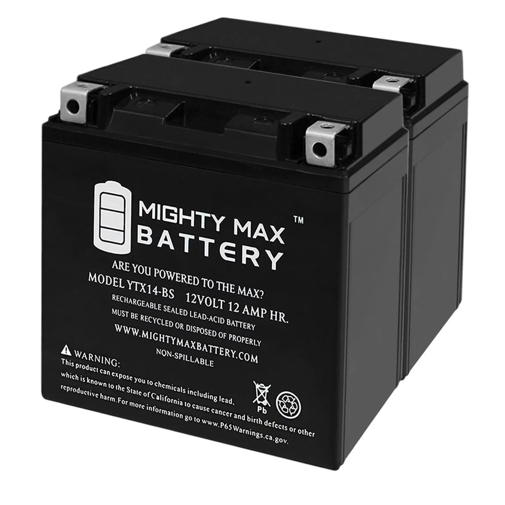 YTX14-BS Battery Replaces BMW F800ST, GS, GT, R, ADV 07-18 - 2 Pack