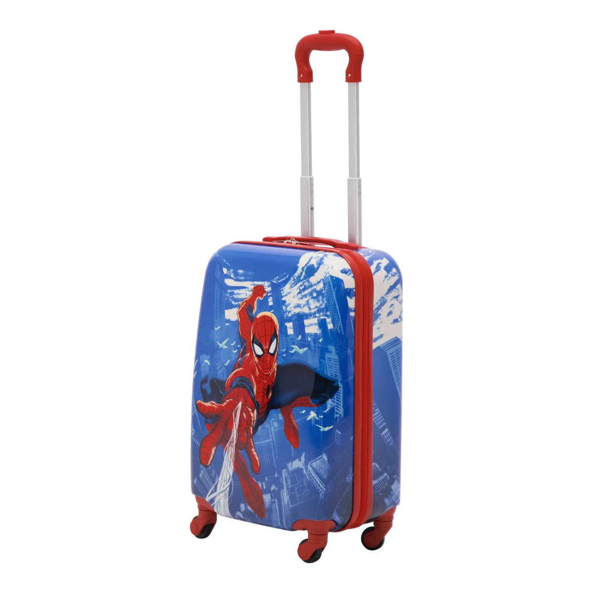 Marvel Spider-Man 21 Unit Kids Rolling Luggage, Hardshell Carry On Suitcase with Wheels, Blue