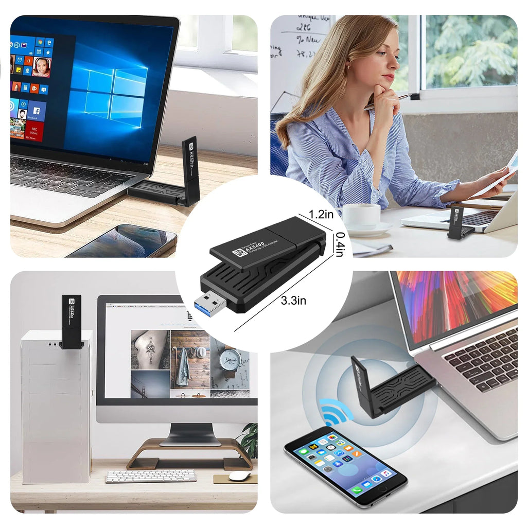 CELECTIGO AX5400 802.11AX WiFi 6E USB 3.0 WiFi Adapter ,for PC Laptop Tri Band 6GHz/5GHz/2.4GHz, WPA3, Wireless USB WiFi Dongle Network Adapter,Only Compatible with Windows 11/10, Driver Charcoal