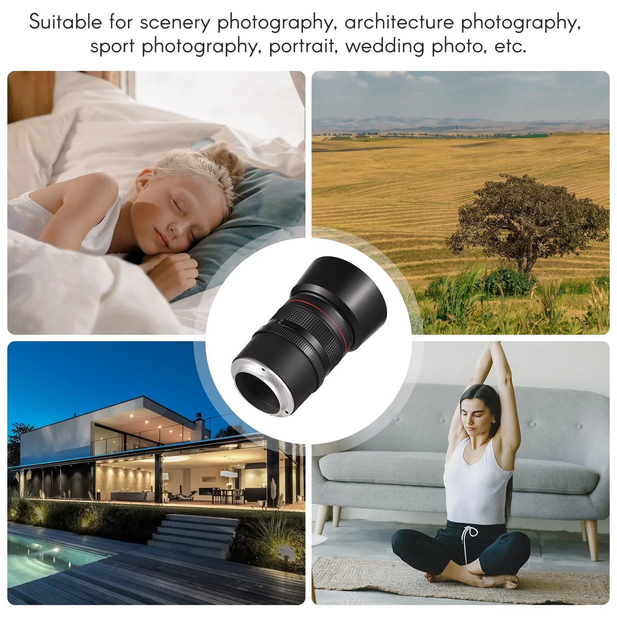 Andoer 85mm F1.8 Medium Telephoto Manual Focus Lens with Large Aperture, Suitable for Sony A7 Series, A9, A6400, A6500, A6300, A6000, A5100 Cameras