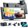 TOGUARD Apple Car Play Wireless Car Stereo with 4K Front and Rear Dash Cam, 9.26" Touch Screen, Carplay Car Radio, Android Auto, 1080P Rear View Camera/Loop Recording/GPS Navigation/Mirror Link