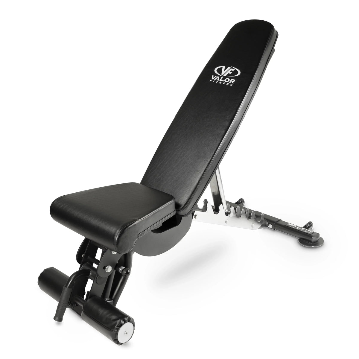 Valor Fitness Heavy Duty Adjustable Weight Bench with Nylon Wheels – 7 Positions Including Flat, Incline, and Decline Bench Press, Midnight -DD-40
