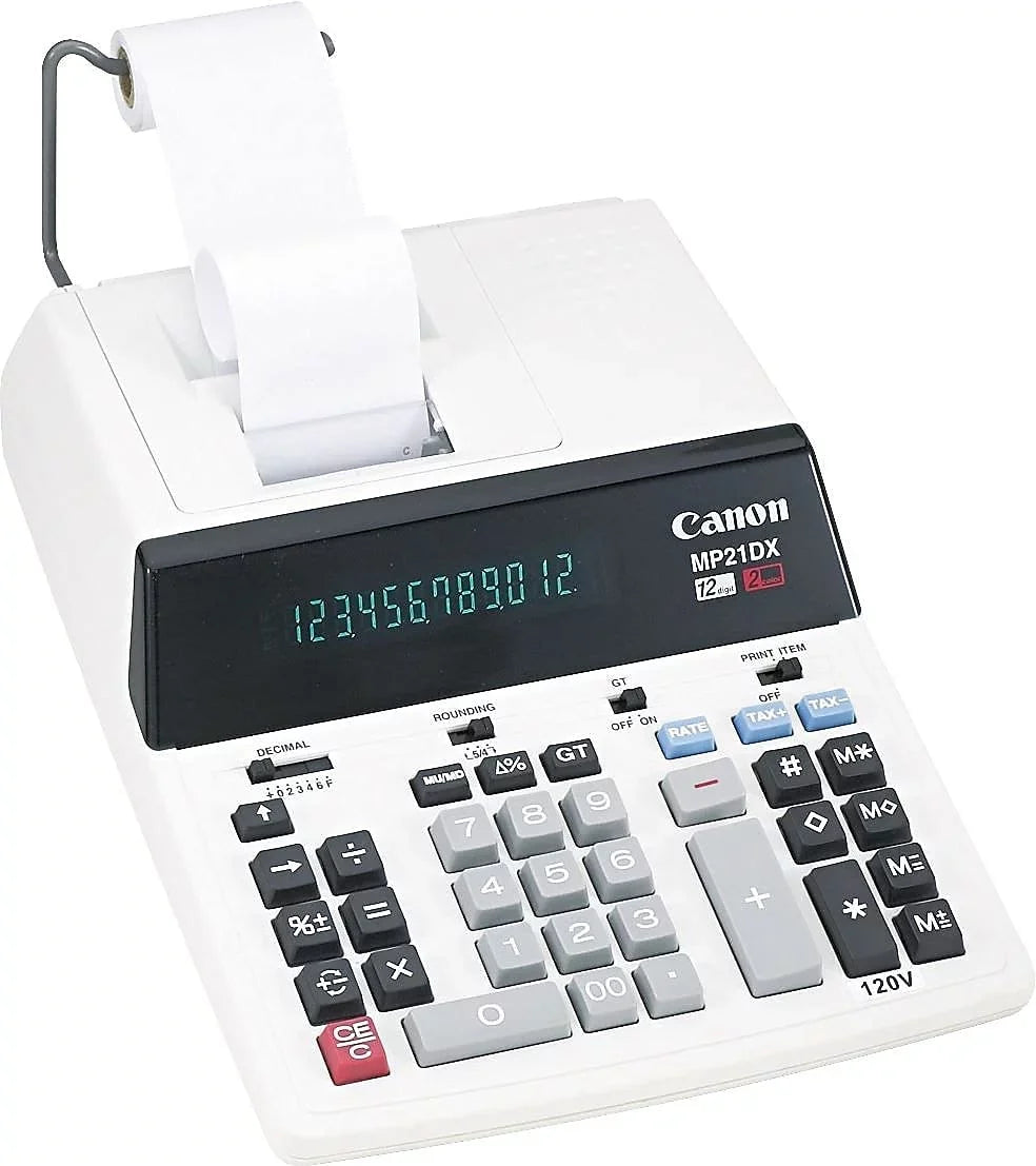 Canon MP21DX Mp21dx Two-Color Printing Calculator 12-Digit Fluorescent Onyx