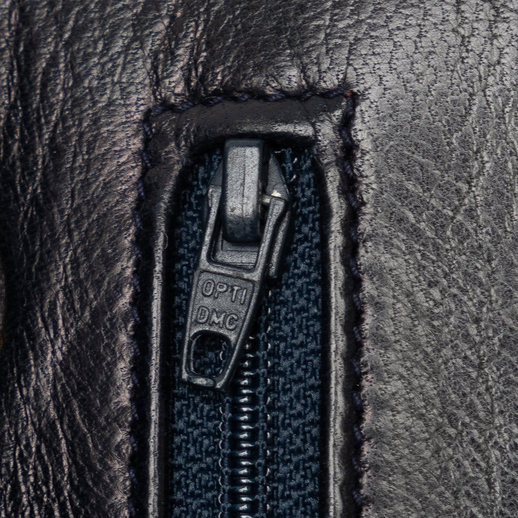 Pre-Owned Authenticated Chanel Medium Classic Lambskin Double Flap Leather Blue Shoulder Bag Unisex (Good)