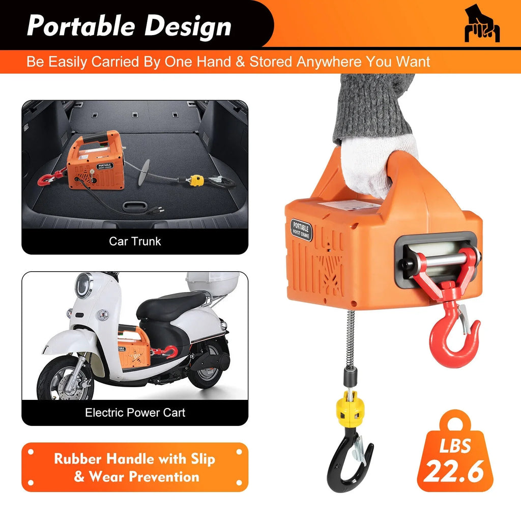 Portable 3-in-1 Electric Inch 300kg/660 lbs Hoist Unit Crane Lift W/ Remote