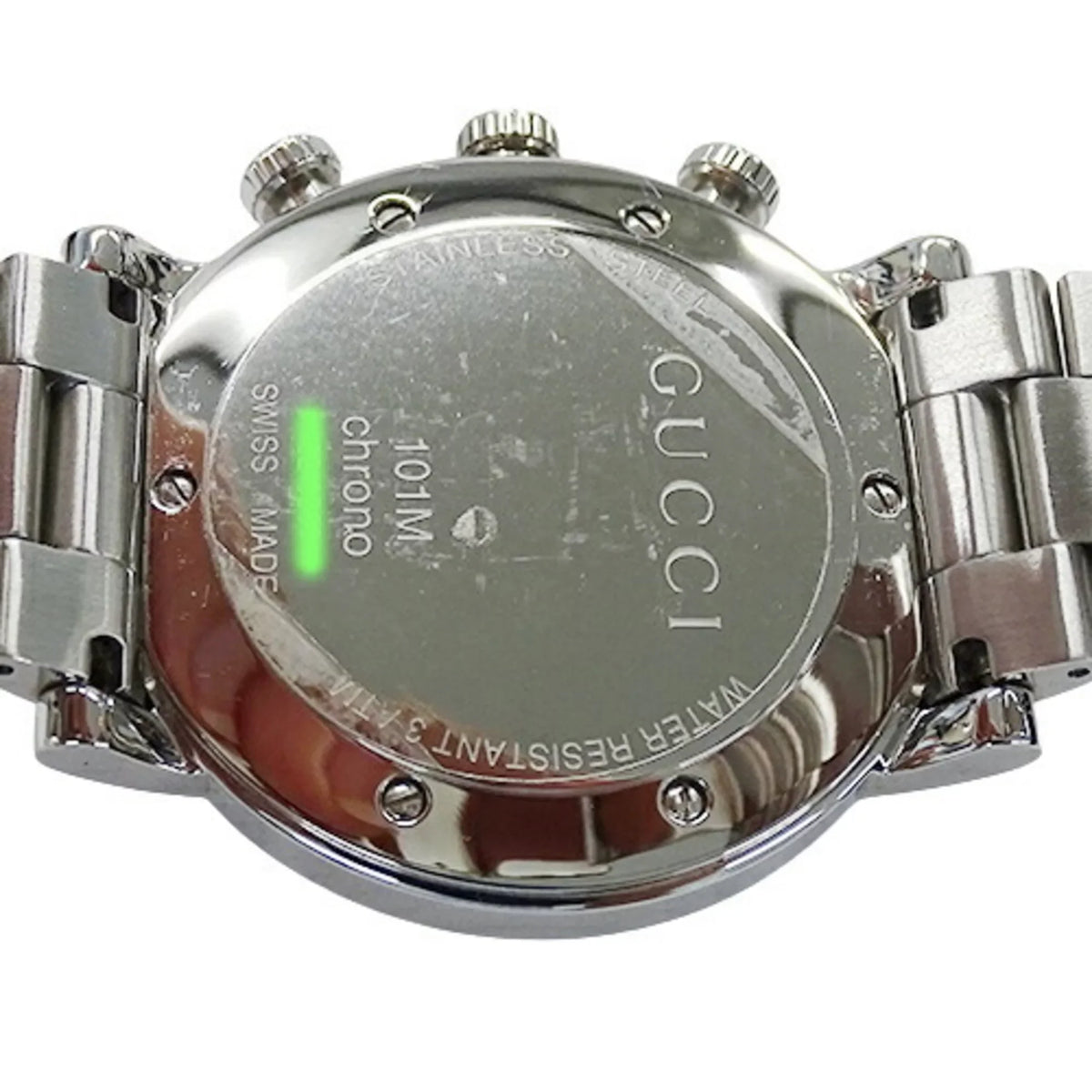 Used Gucci GUCCI watch men's G chrono date quartz stainless steel SS 101M YA101309 silver Charcoal