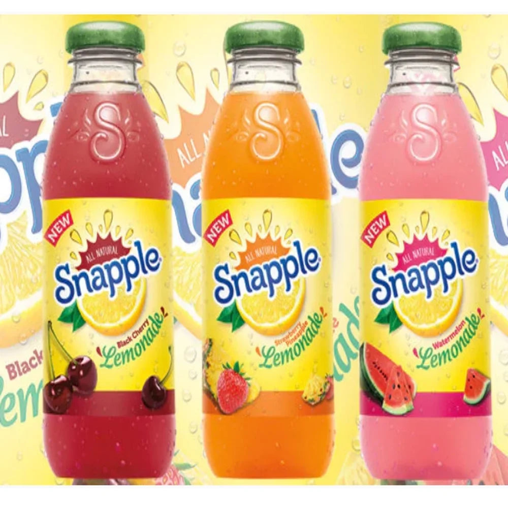 Snapple 16 Oz Lemonade Variety Pack 16, 5 Watermelon Lemonade, 6 Onyx Cherry Lemonade, 5 Strawberry Pineapple