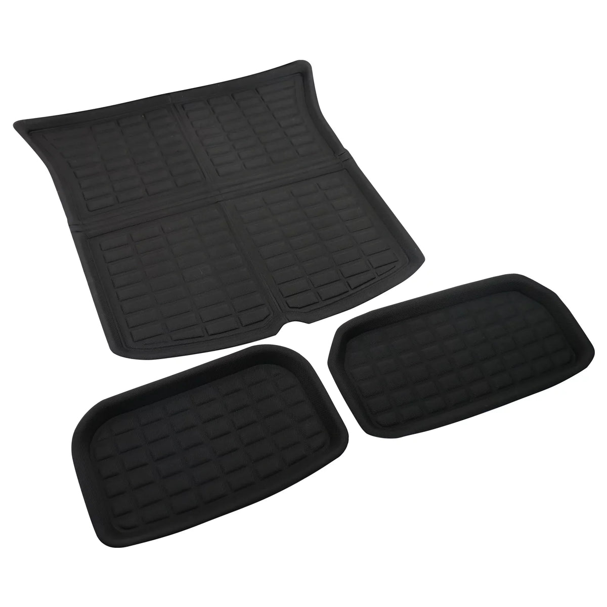 Ikon Motorsports Trunk Mats Cargo Liner Compatible with 2020-2023 Tesla Model Y, Onyx TPE 3D Molded Waterproof Anti-Slip Frunk Trunk Under Cargo Storage Liner Mat Interior Accessories 3PCS