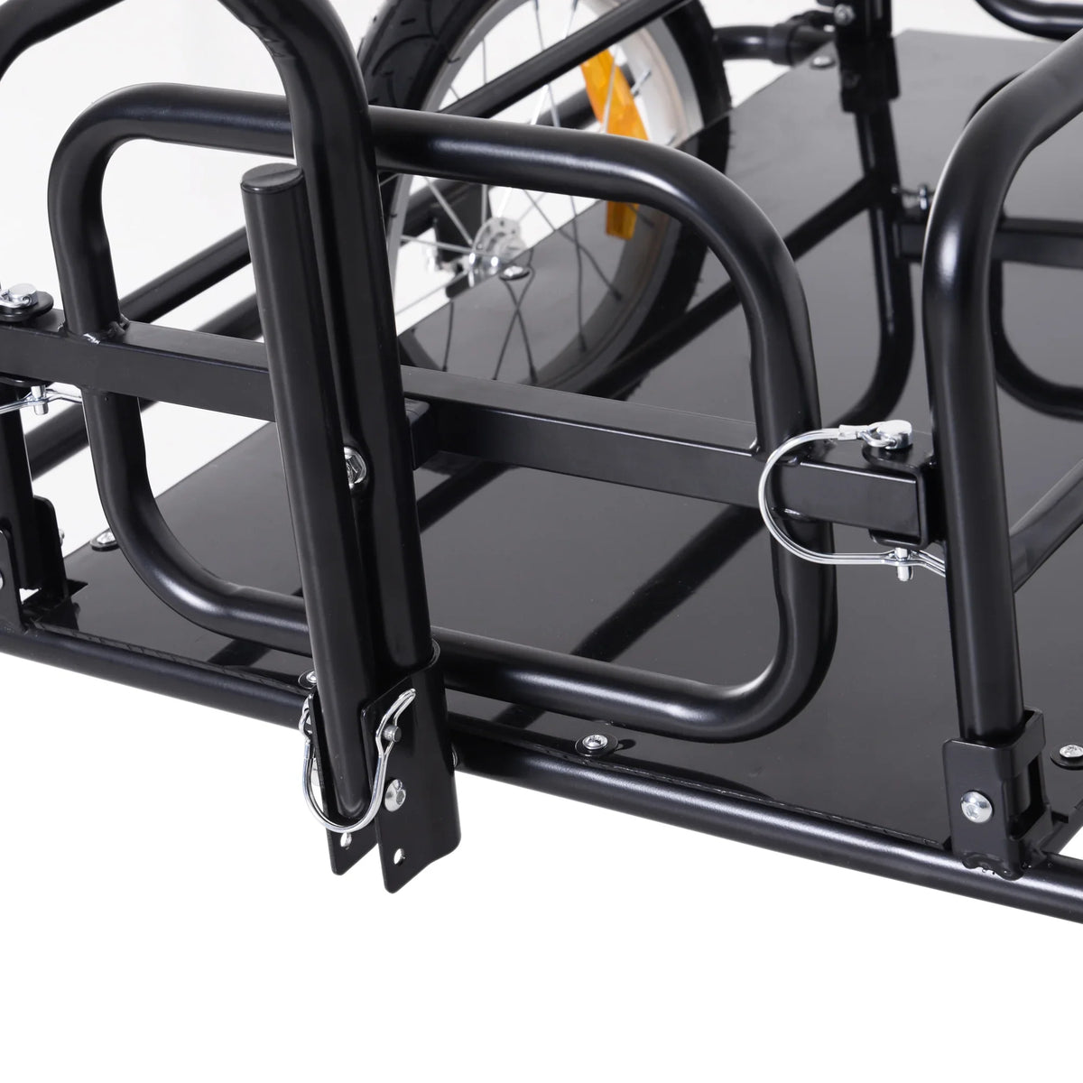 Aosom Folding Bike Cargo Trailer Cart with Seat Post Hitch- Dark up to 88 Lbs.