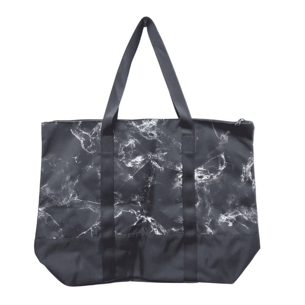 Victoria's Secret Pink Logo Zip Top Tote Gym Book Bag Charcoal Marble New